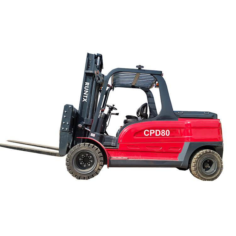 Runtx 8 ton electric forklift with red color